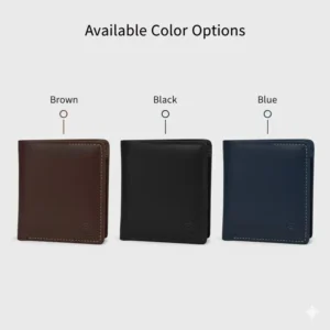 A clean lineup displaying all available colors for the stylish and protective rfid trifold wallet.