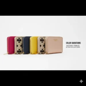 Illustration 4: A variety of different colors and patterns available for the kate spade continental wallet collection.