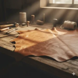 High-quality full-grain hide used to create an authentic cowboy leather wallet.