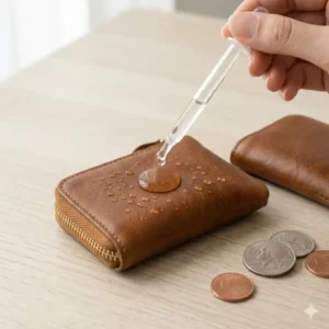 Illustration of a small zip coin pouch with water-resistant fabric and a reinforced nylon zipper for daily durability.