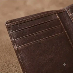 A side profile comparison illustrating how slim tri fold wallets for men look when loaded with cards.